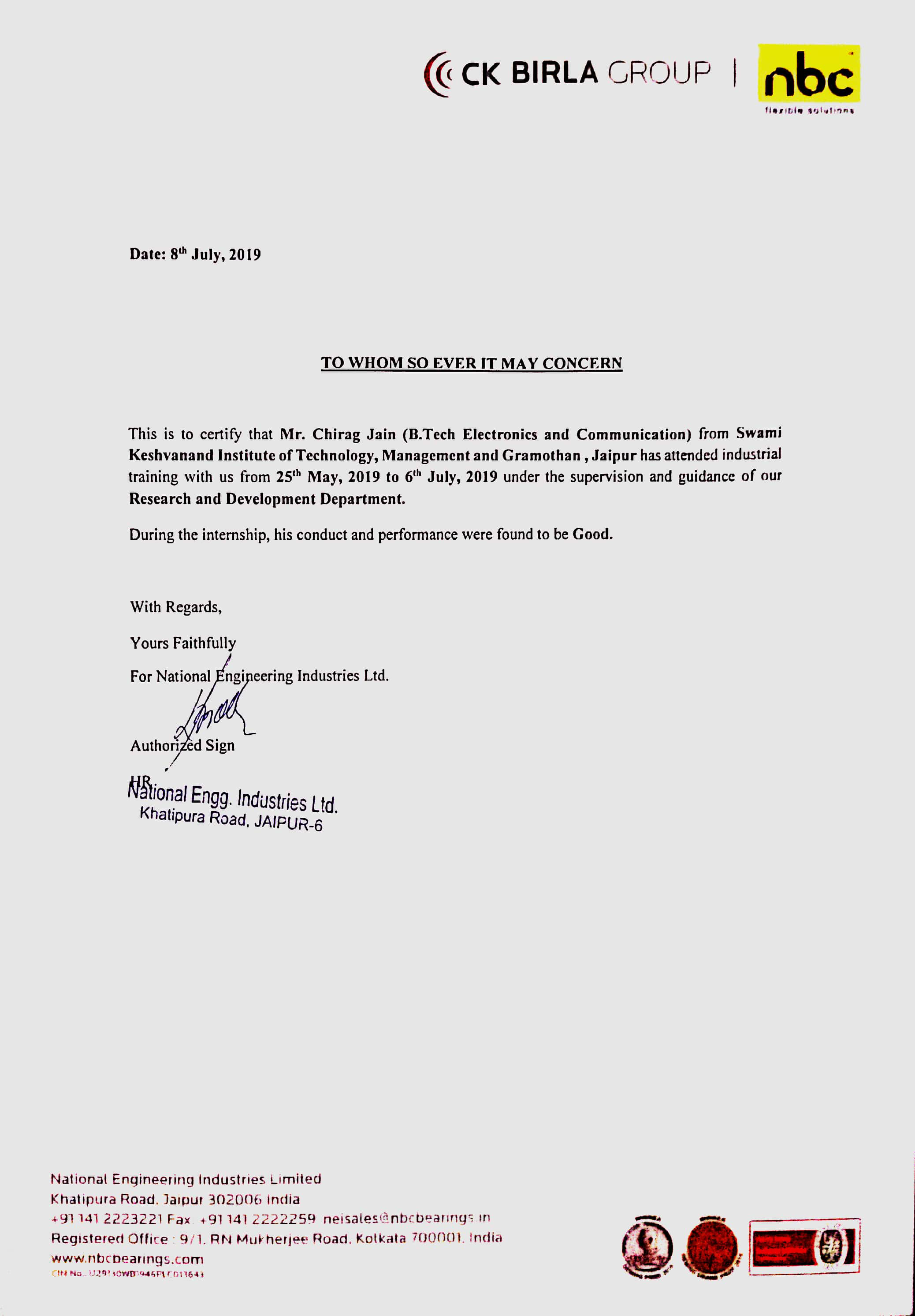 Certificate